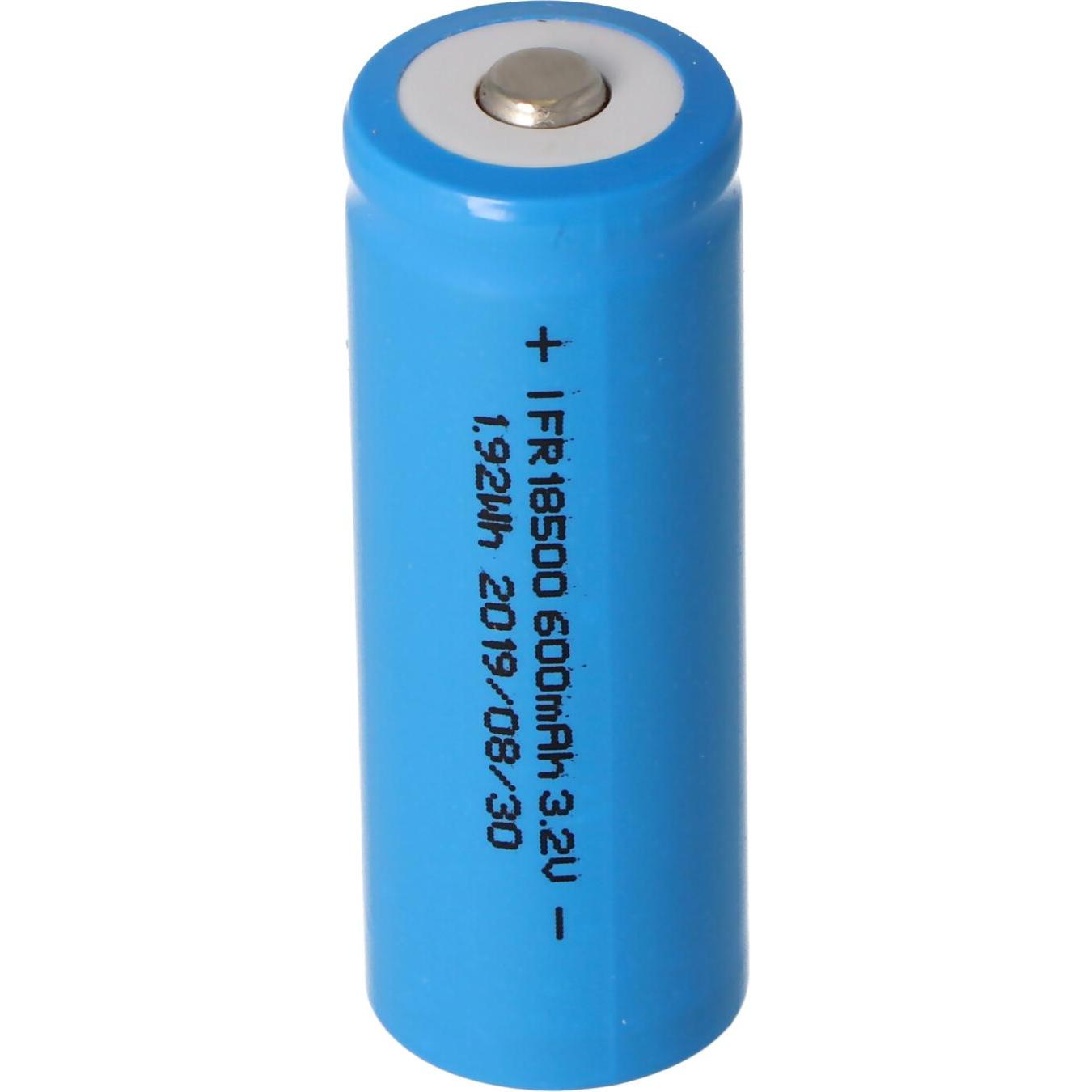 EIZfan Akku IFR 18500, Button Top ungeschützt (1 Stk., 600 mAh, Akku), Akku Ladegerät