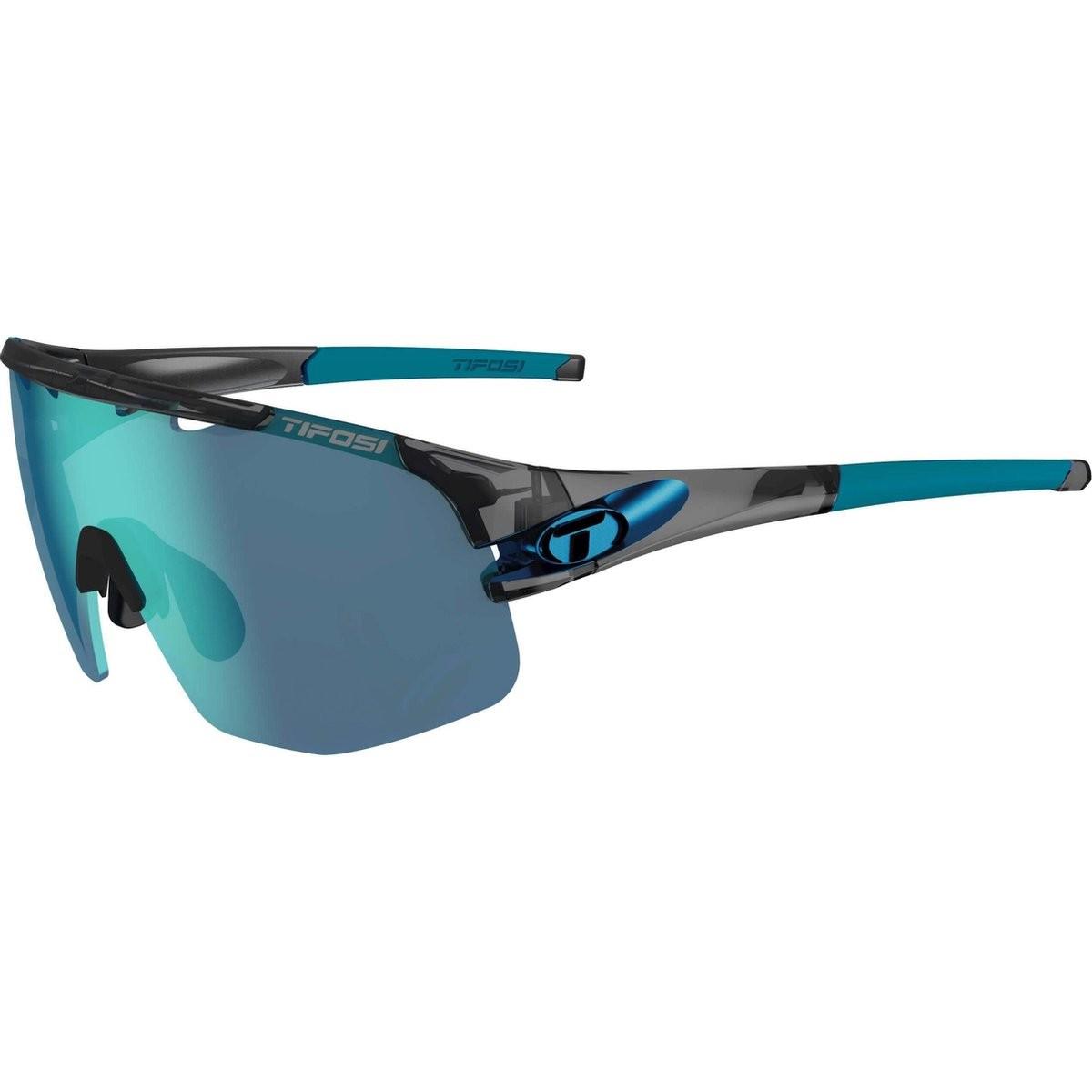 MGA, Unisex, Occhiali sportivi, Tifosi Sledge Lite Clarion Cristallo Smoke Glass (Fumo di cristallo, Blu Clarion, Chiaro, Ac Rosso), Grigio