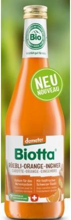 Produktbild Biotta Rüebli-Orange-Ingwer (6 x 50 cl)