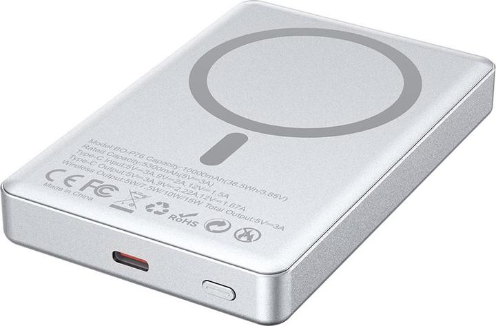 Actual product image Bwoo magnetic power bank P76 PD 20W 10000 mAh with digital display and USB-C port black (10000 mAh, 20 W)