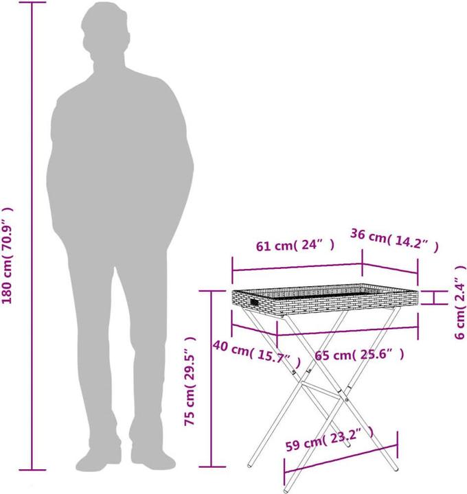 Produktbild vidaXL Tabletttisch Klappbar