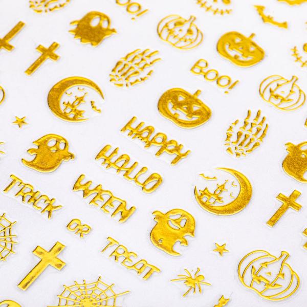 Actual product image Nagellack24 Nail Art Stickers Self-adhesive Gold Halloween (Gold)