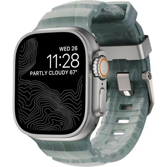 Nomad Rocky Point Band 46mm/49mm Sierra Stone Natural (FKM fluoroelastomero, Titanio grado 5), Cinturini per orologi, Grigio