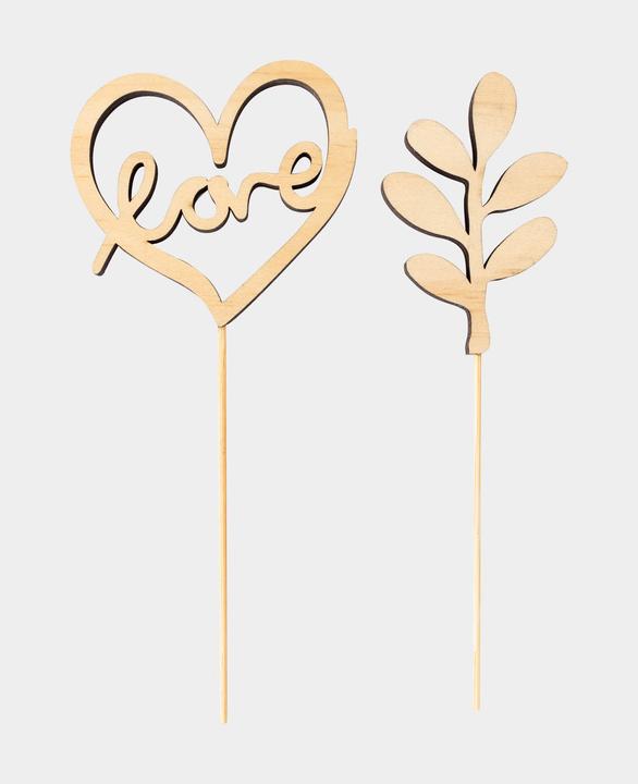 Produktbild I Am Creative Holzstecker Love und Eucalyptus, Holzdeko für Blumengefässe