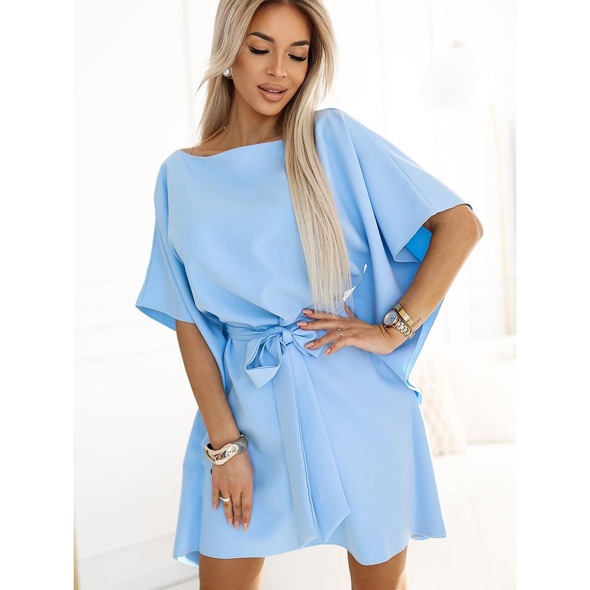 Numoco, Damen, Kleider, Alltagskleid, Blau, (3XL)