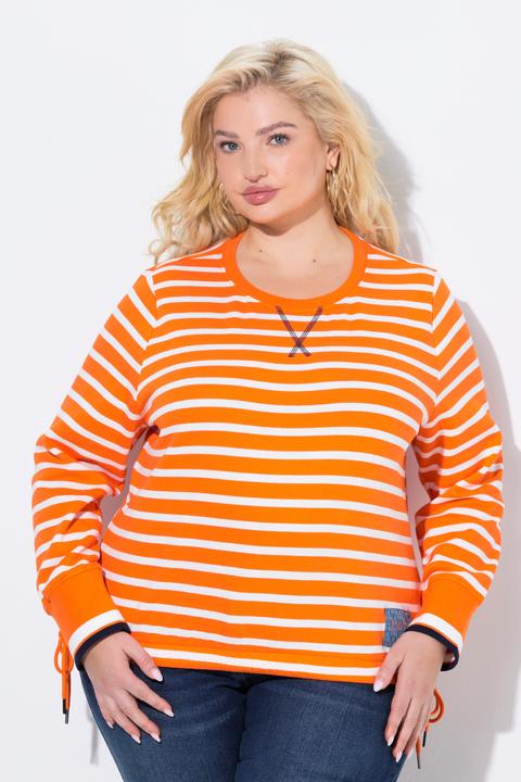 Produktbild Ulla Popken Sweatshirt, Ringel, Tunnelzug, Rundhals, Langarm (58)