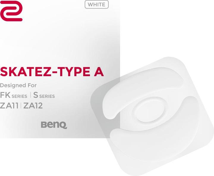 Actual product image BenQ Zowie Skatez type A white mouse feet for the FK series and ZA11 ZA12 mouse, white Teflon, 0.45 mm