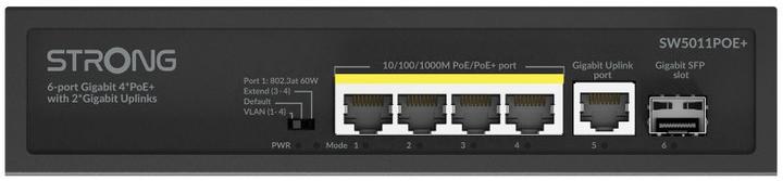 Actual product image Strong Switch 4 Porte Gigabit POE (SW5011POE+) (6 ports)
