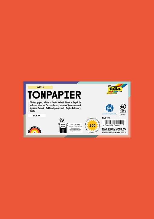 Actual product image Folia Clay paper, DIN A4, 130 g/sqm, orange (130 g/m², 100x)
