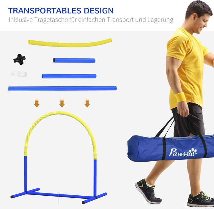 Produktbild PawHut Hund Agility Set PE, ABS Blau+Gelb (Agility)