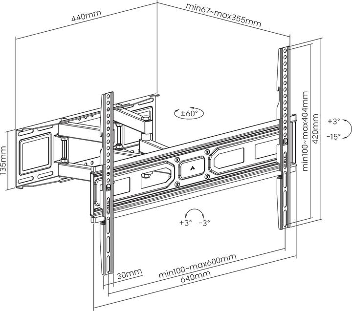 Produktbild Manhattan Full-Motion TV Wall Mount (Wand, 80", 40 kg)