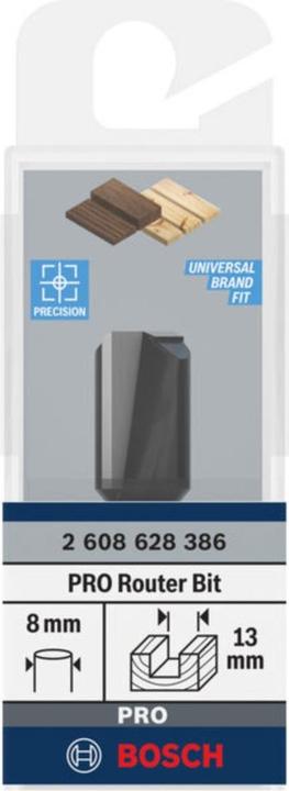 Produktbild Bosch Professional Zubehör Nutfräser, 8 mm, D1 13 mm, L 19,6 mm, G 51 mm. Für Handfräsen