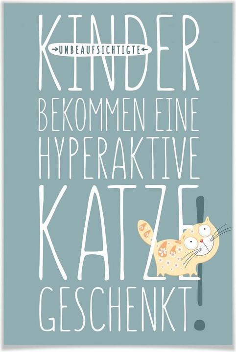 Image du produit Trenddeko Des enfants non surveillés se voient offrir un chat hyperactif. (30 x 45 cm)