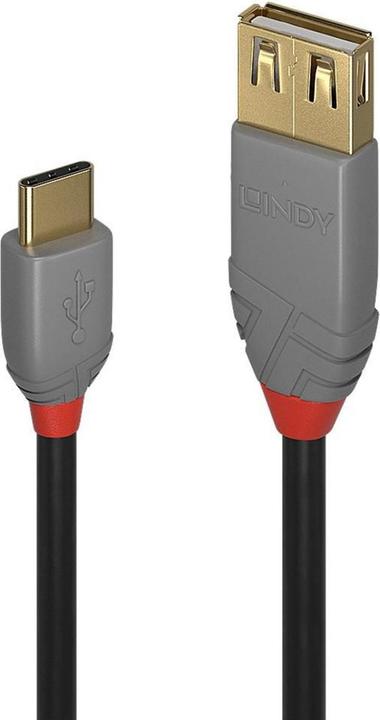 Image du produit Lindy 0,15m USB 2.0 Type C à A Anthra Line (0.15 m, USB 2.0)