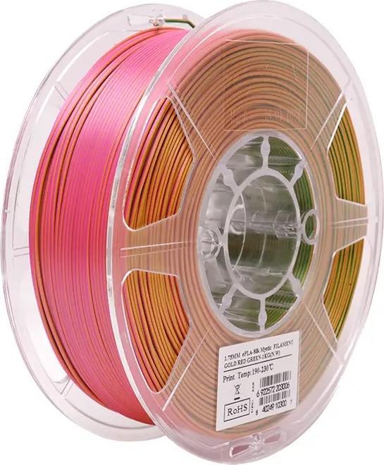 Actual product image eSUN eSilk Mystic-PLA Gold Red Green Filament 1.75mm 1Kg (PLA, 1.75 mm, 1000 g, Multicoloured)