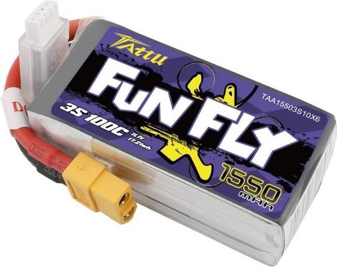 Produktbild Tattu Akumulator Funfly 1550mAh 11,1V 100C 3S1P (11.10 V, 1550 mAh)