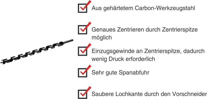 Image du produit Paulimot Schlangenbohrer Ø 28 mm, Länge 460 mm, Form Lewis (28 millimètres)