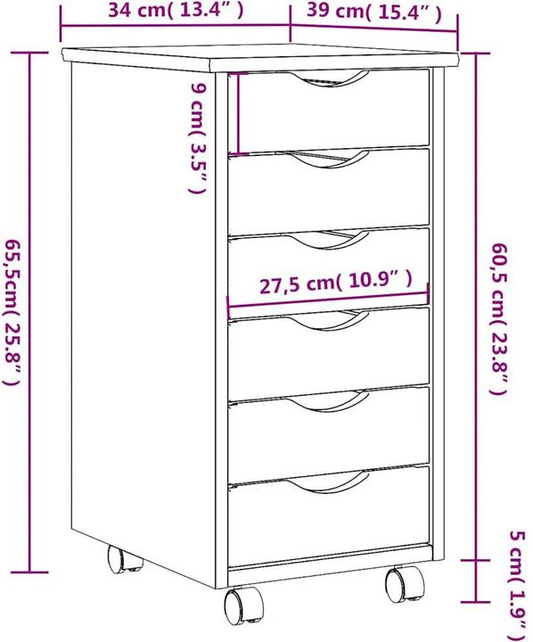 Produktbild VidaXL Shir (34 x 39 x 65.5 cm)