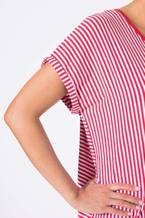 Produktbild Ulla Popken Shirt, Ringelmix, Oversized, V-Ausschnitt, Halbarm (46, 48)