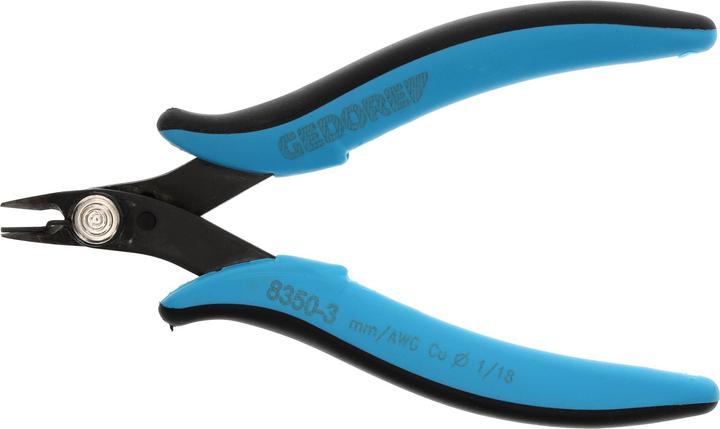 Image du produit Gedore Pince coupante latérale électronique miniature pour fil de cuivre de 1,0 mm, acier, noir/bleu (130 mm)