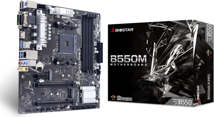 Immagine prodotto Biostar MB B550MX/E Pro B550,AM4,mATX,AMD (AM4, AMD B550, mATX)