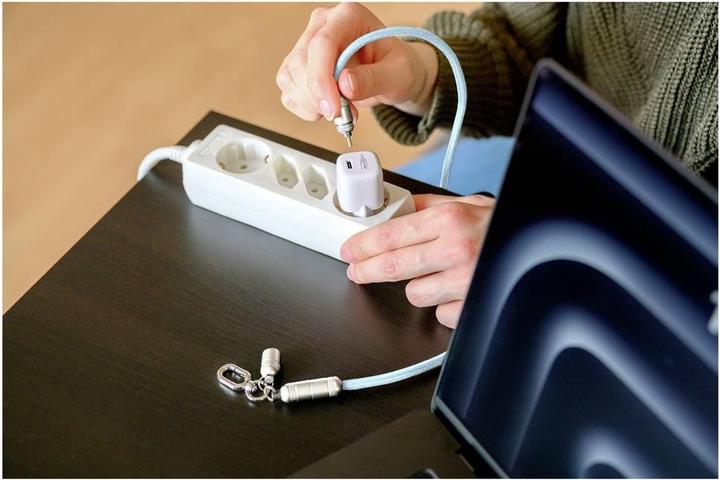 Actual product image Ansmann Lanyard Kabel USB Typ-C zu USB Typ-C 120cm / blau (1.20 m, 60 W)