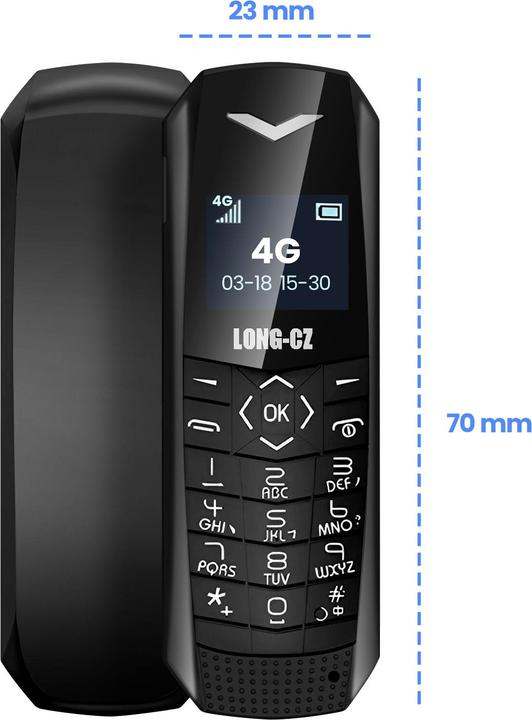 Image du produit Avizar Mini 4G-LTE-Handy ultrakompakt 5 Std. Akkulaufzeit (60", 4G)