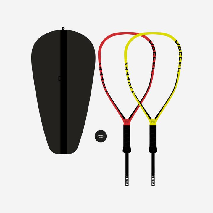 Actual product image Opfeel Racketball racket set beginner graphite / aluminium (Covered)