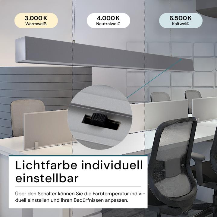 Produktbild Luxula LED Tresenleuchte, 120 cm, grau (4000 lm)
