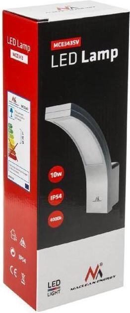 Productafbeelding Maclean Wandlamp MCE343 SV LED lamp, buitenmuur, gevel (800 lm)