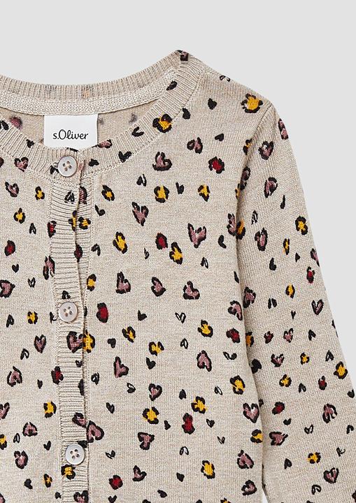 Produktbild s.Oliver Strickjacke Strickcardigan aus Viskosemix mit All-over-Print (68)