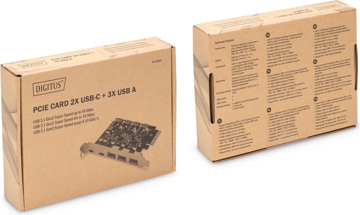 Produktbild Digitus PCIe Karte 2x USB-C + 3x USB A
