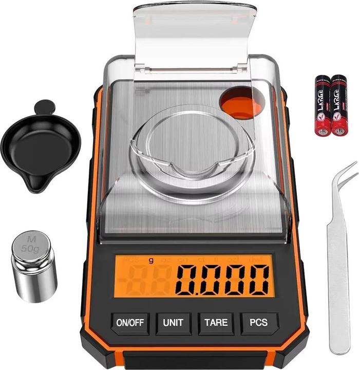 Produktbild Swissdetector Balance digitale en milligrammes - 0.001 g/50 g pour poudre - or - bijoux - Orange