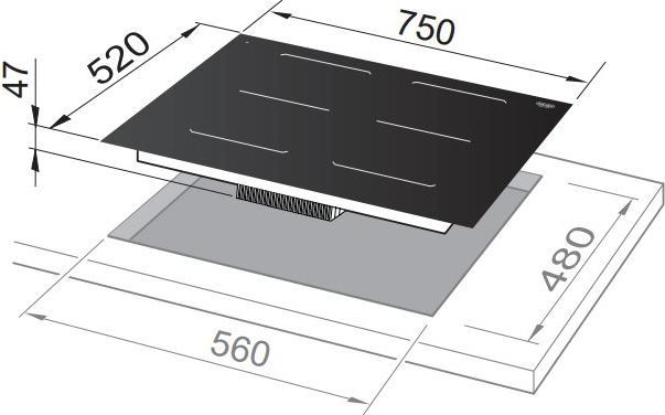 Image du produit De'Longhi De?Longhi SLI 754 Black Plaque de cuisson à induction encastrable 75 cm 4 Cuiseur(s) (75 cm, Table de cuisson à induction)