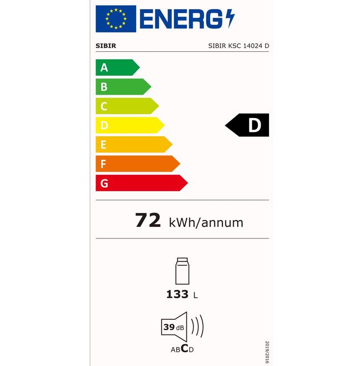 Label énergétique Sibir KSC 14024 E (133 l)