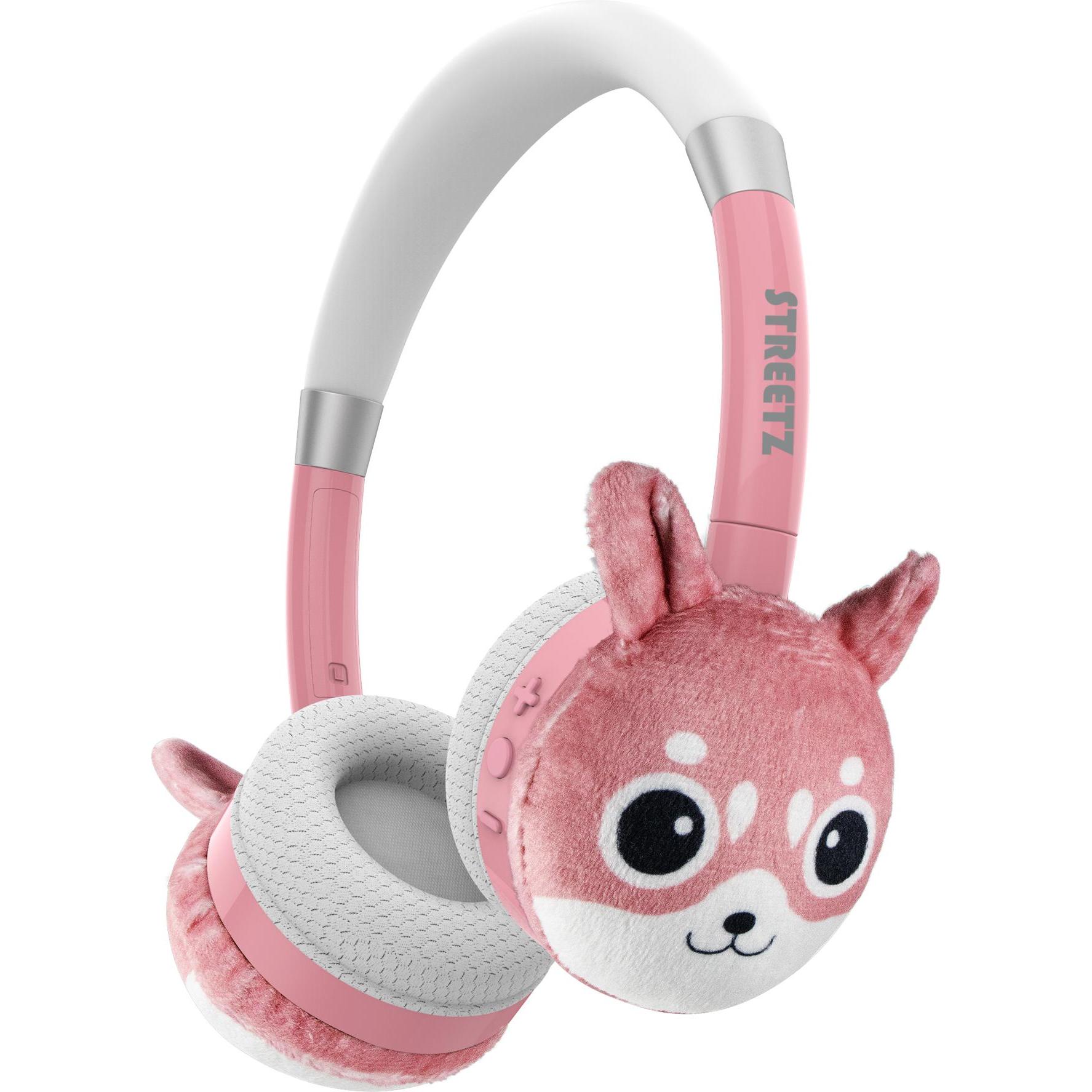 Streetz BT20 Kids Bluetooth plush headphones, mic, pink