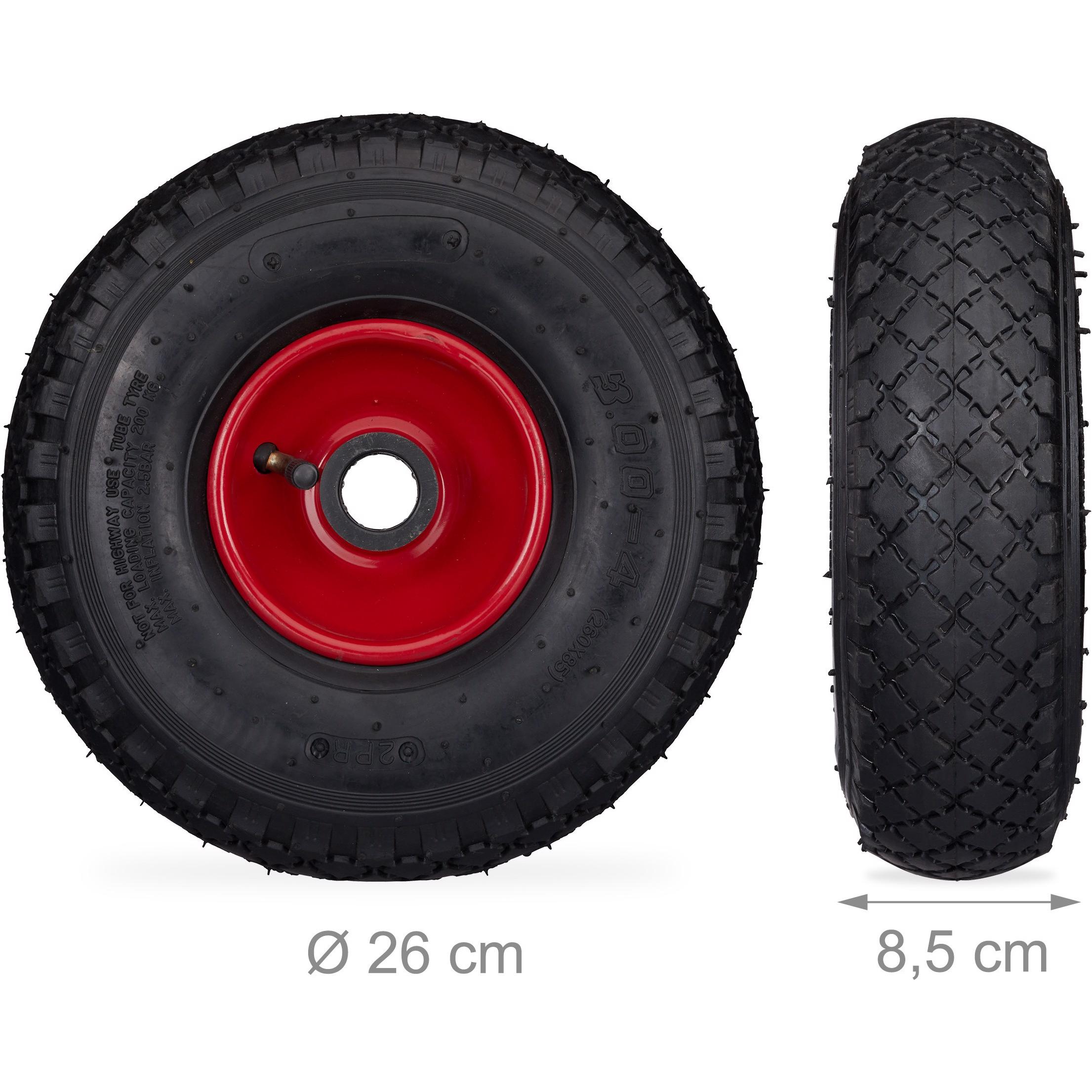 Relaxdays, Transportwagen, Sackkarrenrad (100 kg)