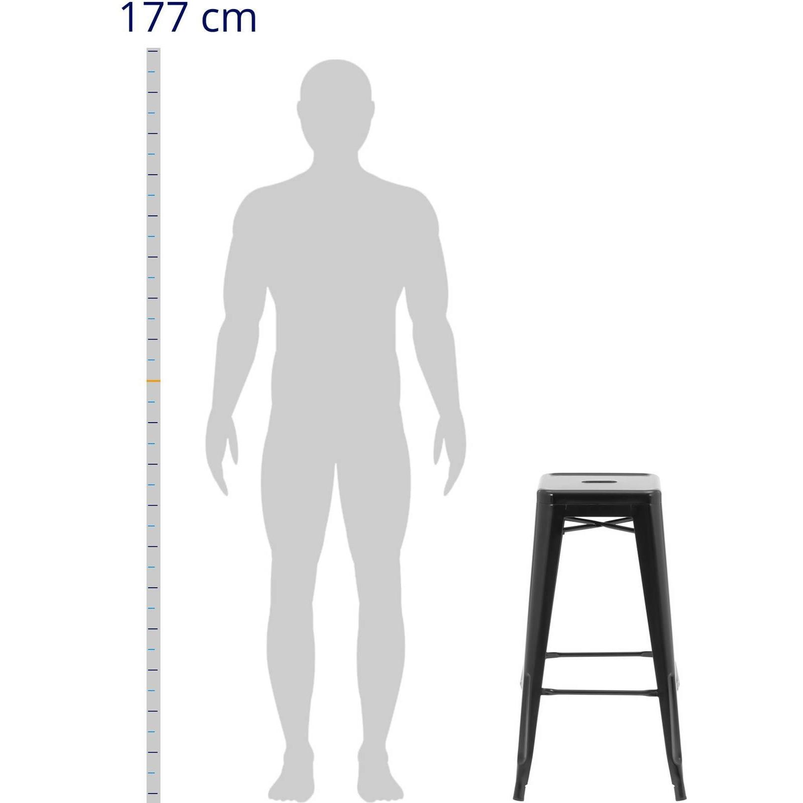 Thumbnail - Royal Catering, Barhocker, Barhocker 2er-Set Schwarz Metall Industrial Style Barstuhl Gastronomiebedarf