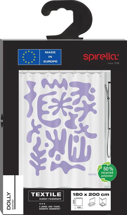 Productafbeelding spirella Dolly douchegordijn textiel 180x200 (180 x 200 cm)