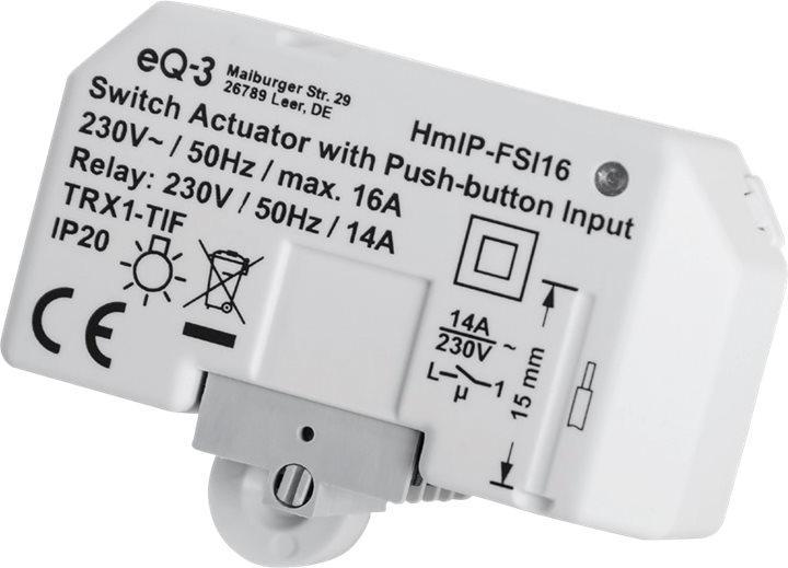 Actual product image Homematic IP Switch actuator with push-button input (16 A) (Switch actuator)