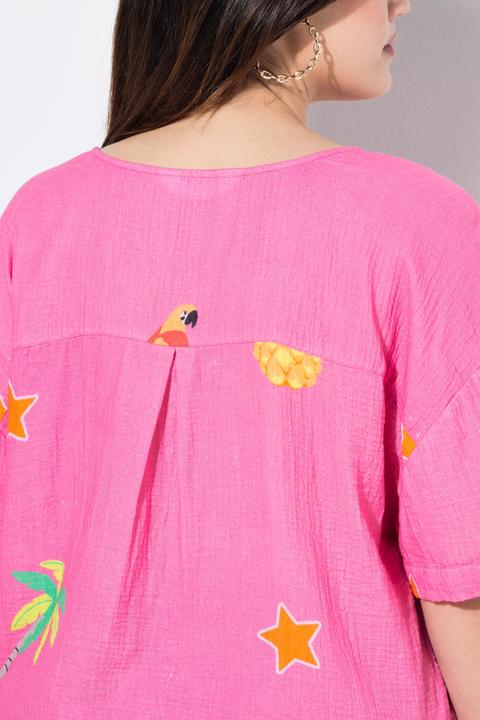 Immagine prodotto Angel of Style Blusa dal taglio oversize in mussola con stampa (50)