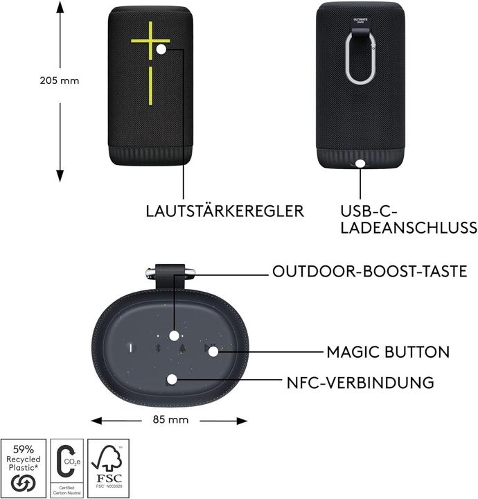 Actual product image UE Everboom (20 h, Rechargeable battery operated)