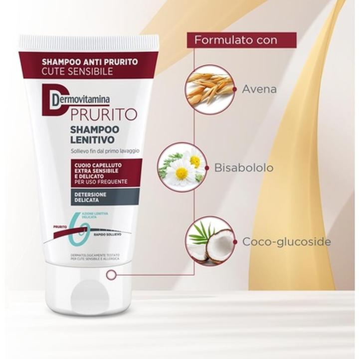 Image du produit Dermovitamina Shampooing apaisant Prurito pour cuir chevelu sensible 200ml (200 ml, Shampoing liquide)