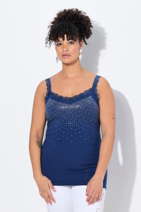 Produktbild Miamoda Top, ärmelloser Slim Fit, Glitzersteinchen, Spitze (48)