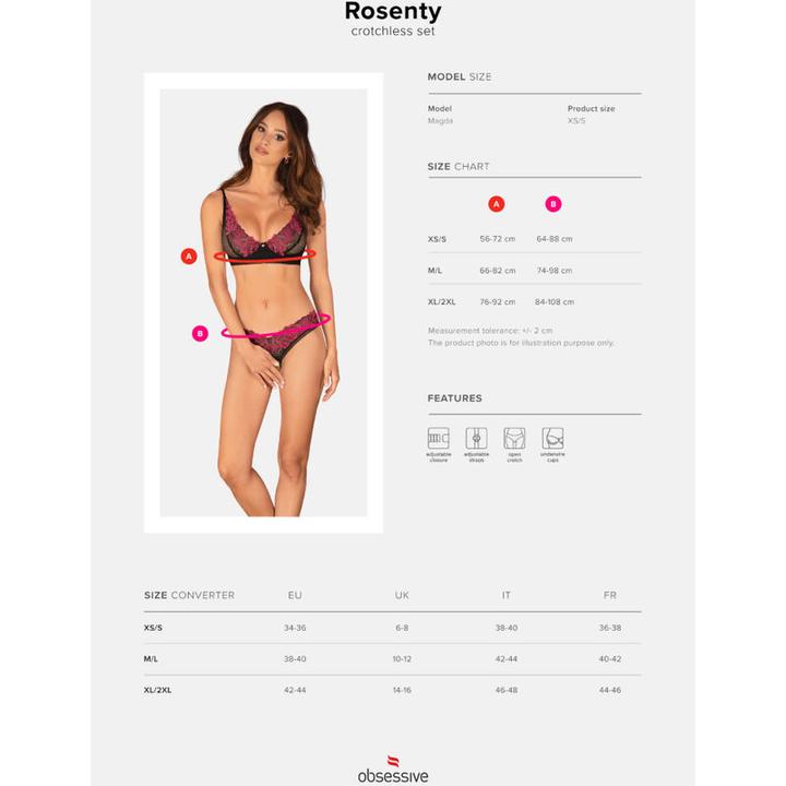 Produktbild Obsessive Ouvert BHSet Schwarz/Lila (L, XL)