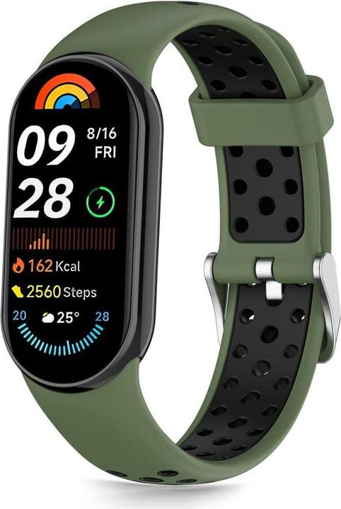 Produktbild 4Kom Tech-Protect IconBand Air Strap für Xiaomi Smart Band 8 / 9 / 10 / NFC - Grün und Schwarz (Silikon)