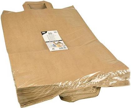 Actual product image Papstar Paper carrier bag, 320 x 170 x 440 mm, brown, made of kraft paper, 70 g/sqm, load capacity: 9 kg (Gift bag, 50 x)
