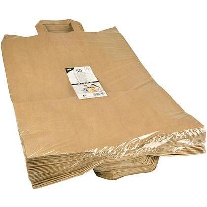 Thumbnail - Papstar, Geschenkverpackung, Papier-Tragetasche, 320 x 170 x 440 mm, braun aus Kraftpapier, 70 g/qm, Tragkraft: 9 kg, mi...
