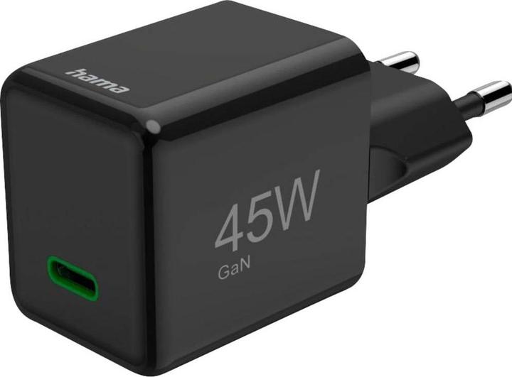 Produktbild Hama Schnellladegerät, USB-C, PD/QC/GaN, Super-Mini-Charger, 45 W, Schwarz (45 W)