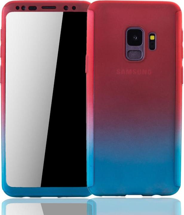 Produktbild König Design Hülle Handy Schutz für Samsung Galaxy S9 Full Case Cover Displayschutz 360 Blau (Samsung Galaxy S9+)